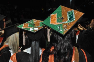 Some graduates came up with creative ways to decorate their commencement caps.