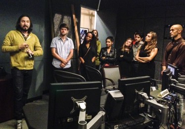 At Raleigh Studios Hollywood, UM alumnus Paul Orehovec shows UM film students and recent graduates around the set of Major Crimes, the TV series he co-produces with fellow 'Cane Michael Robin, A.B. '85.