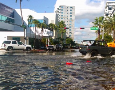 South Florida, including Miami Beach, which flooded during a king tide in 2013, is part of the . Photo by  Arianna Prothero/WLRN 