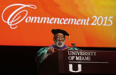 UM trustee and Miami Law alumnus H.T. Smith delivers the fall commencement address. 